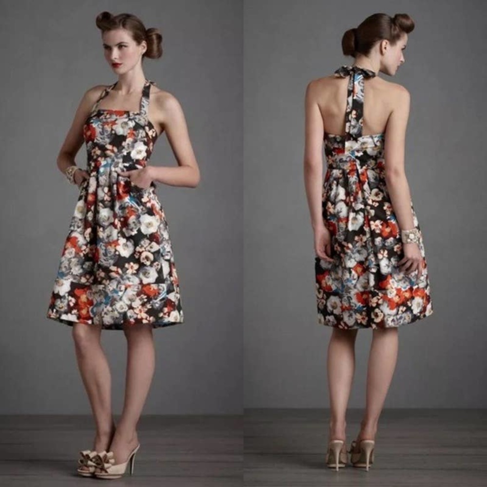 BHLDN Hitherto Vox Populi Moody Floral Garden Dress Multicolor Size S/6 - Picture 1 of 9